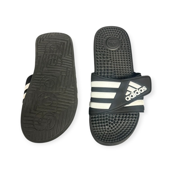 Adidas Adissage Black and White Slide Sandals - Picture 4 of 5